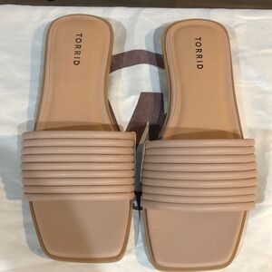 torrid Blush Ribbed Slide Mules, like NEW, SIZE 11 WW, NO BOX